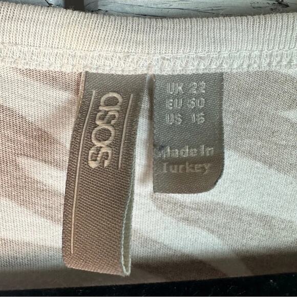 ASOS tunic top zebra print brown white ruffle feminine bohemian animal print - Picture 4 of 9